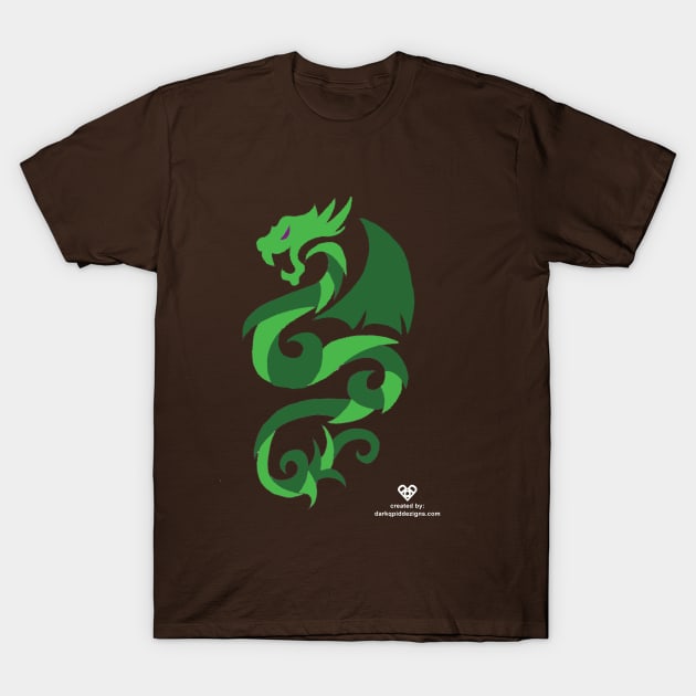 Green Dragon T-Shirt by darkqpiddezigns